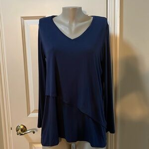 Elliott Lauren Navy Double Layer Top, med